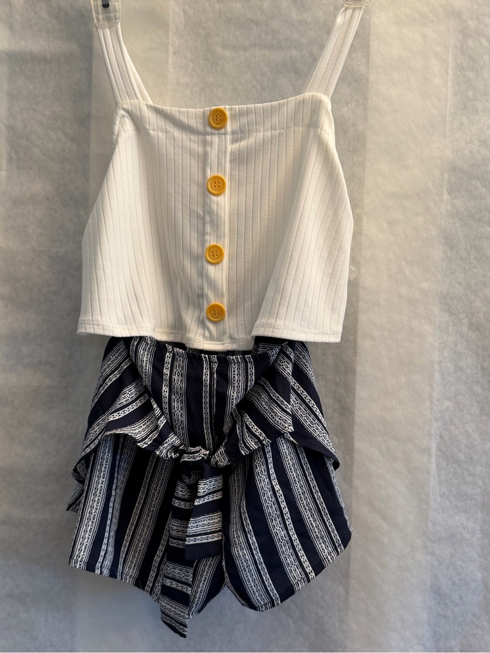 Love Squared Navy and White Striped Two-Piece Set Girls‎ Sz-10.    FF1